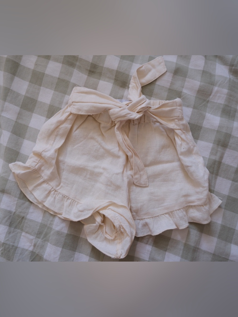 Zara Cream Ruffle Tie-Waist Kids Shorts